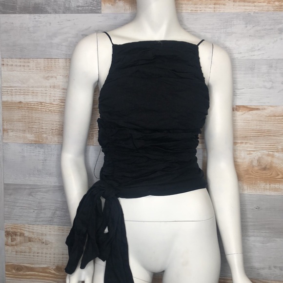 Free People wrap around top black size M - Picture 5 of 8